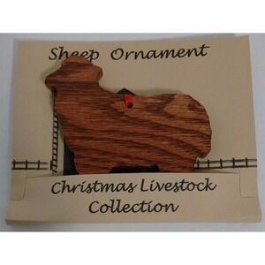 Solid Oak Wooden Sheep‎ Ornament